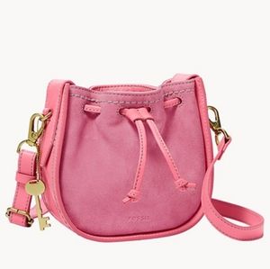🌼 NWT Fossil pink suede + leather bag